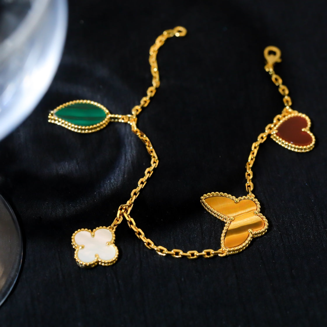 [Raffine]LUCKY SPRING 5 MOTIF GOLD BRACELET