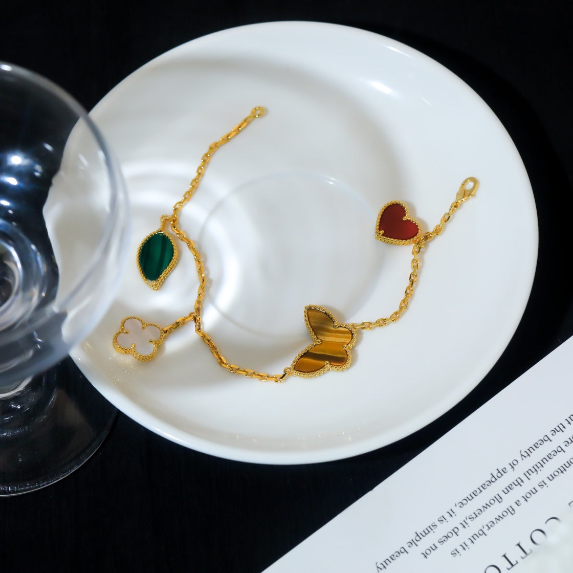 [Raffine]LUCKY SPRING 5 MOTIF GOLD BRACELET