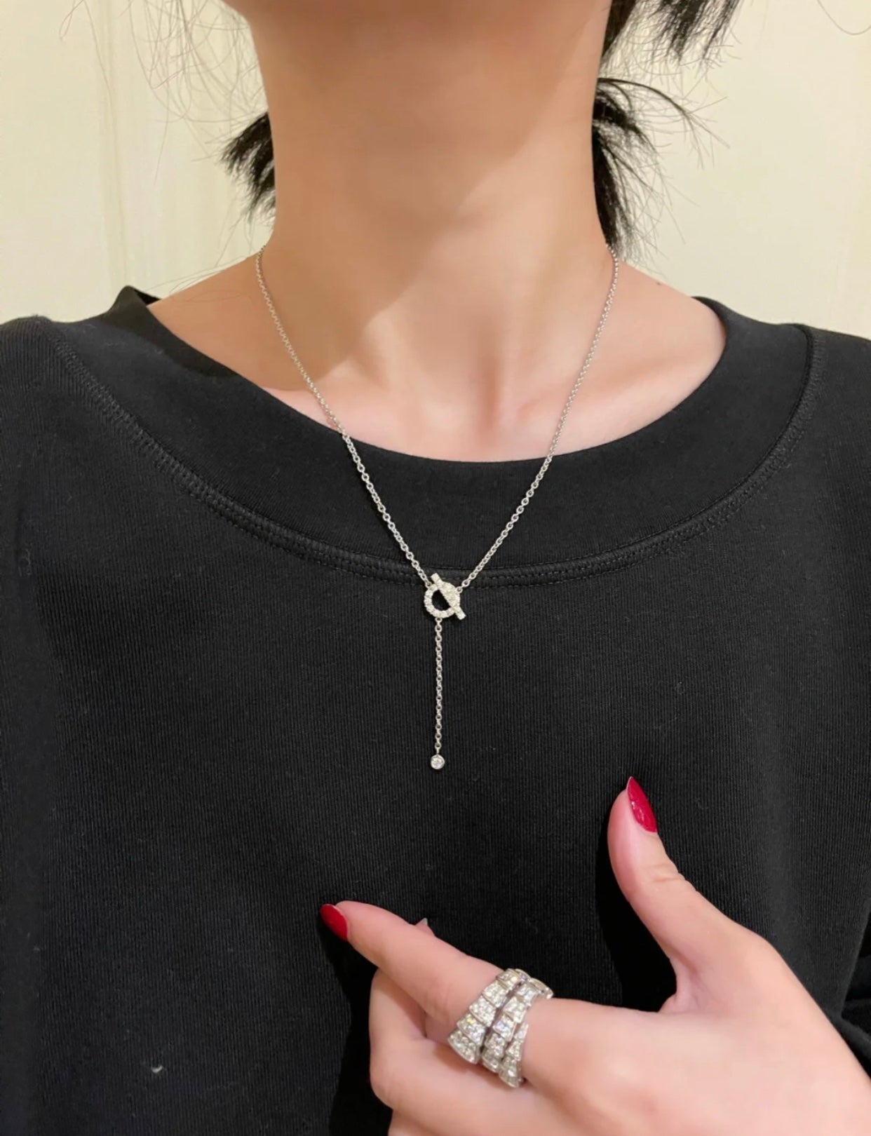 [Raffine]FINESSE SILVER DIAMOND NECKLACE