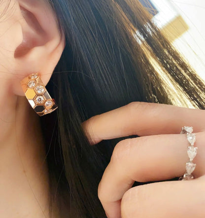 [Raffine]BEE LOVE DIAMOND HOOP EARRINGS