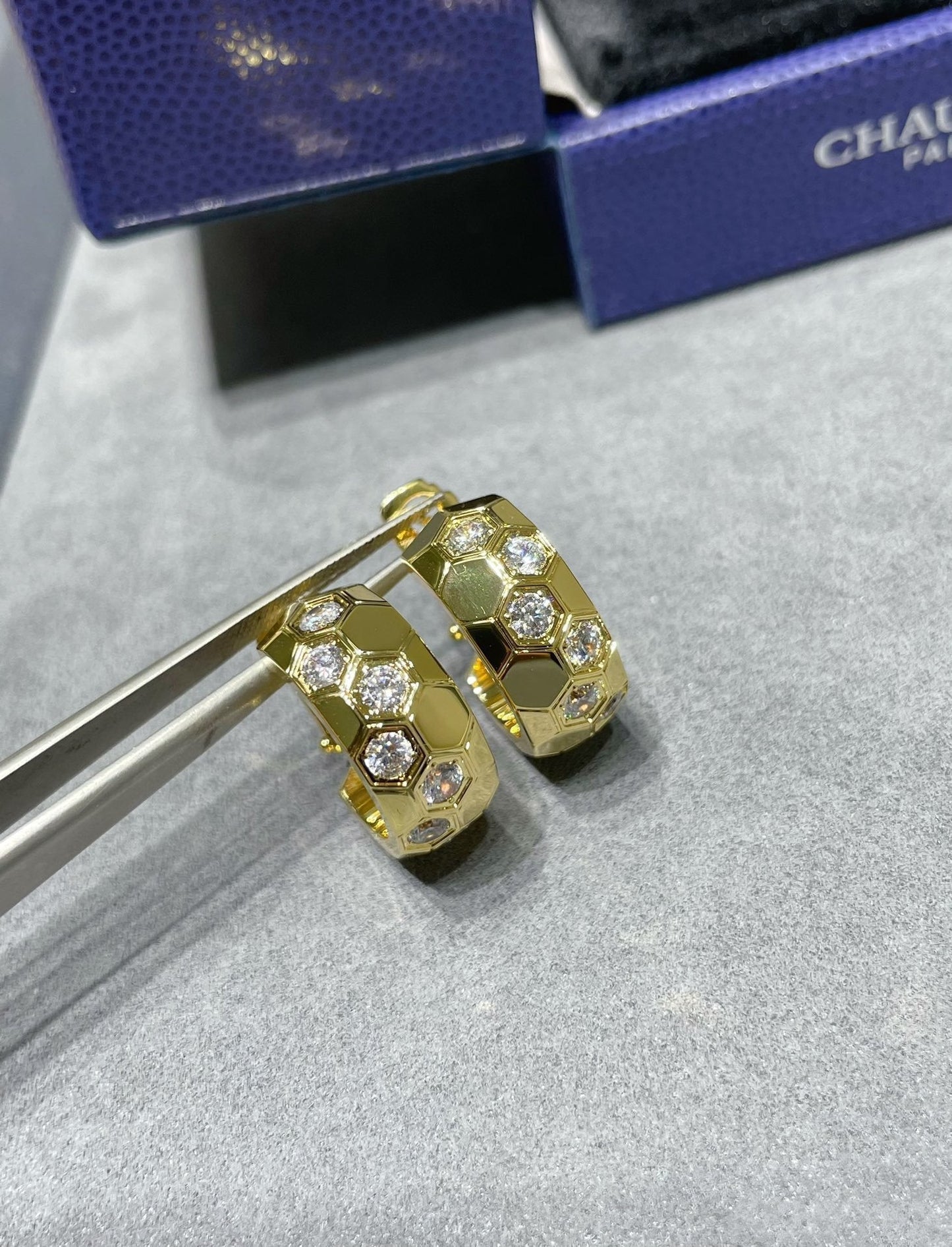 [Raffine]BEE LOVE DIAMOND HOOP EARRINGS