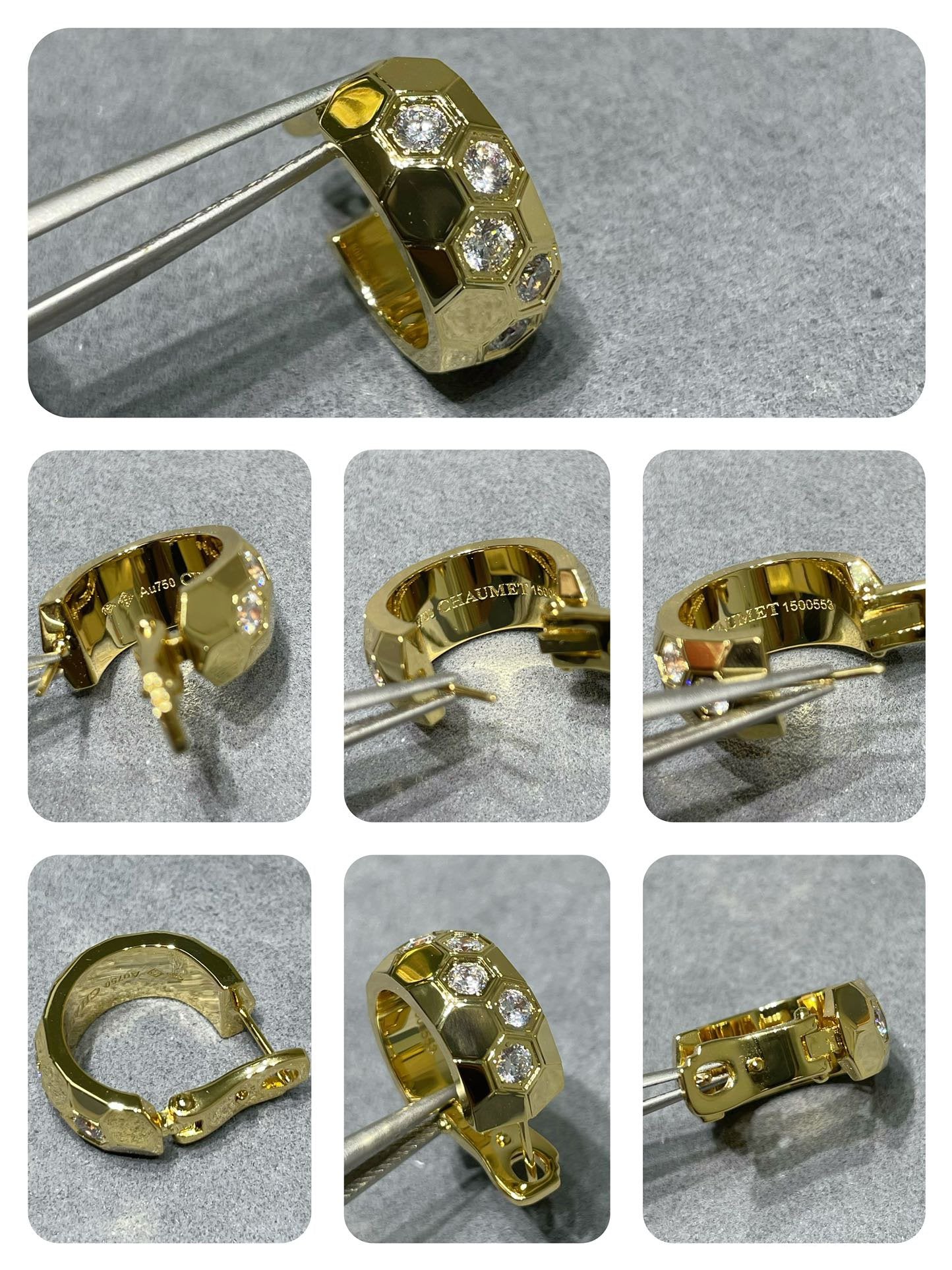 [Raffine]BEE LOVE DIAMOND HOOP EARRINGS