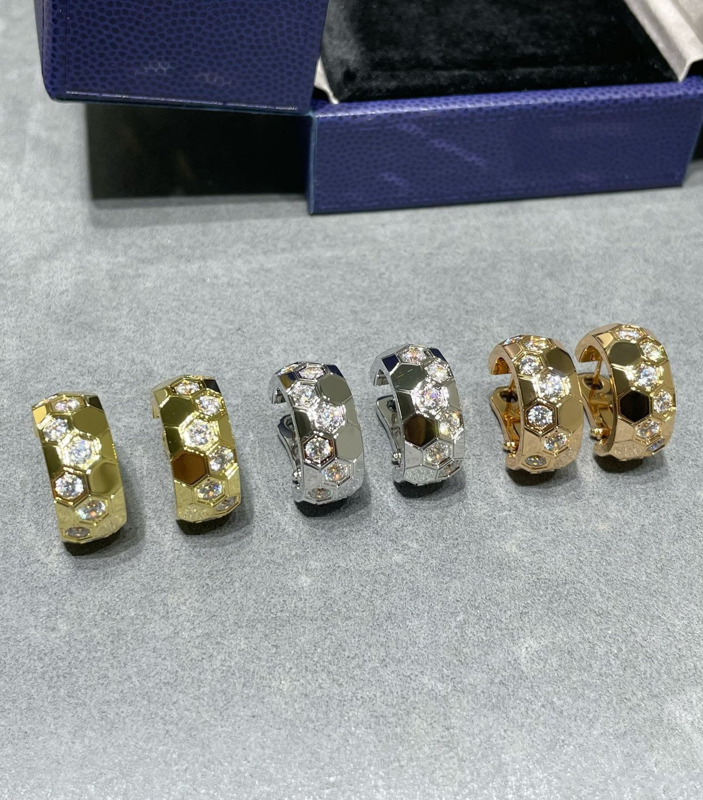 [Raffine]BEE LOVE DIAMOND HOOP EARRINGS