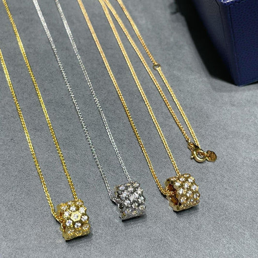 [Raffine]BEE LOVE DIAMOND PAVED 3 ROW NECKLACE