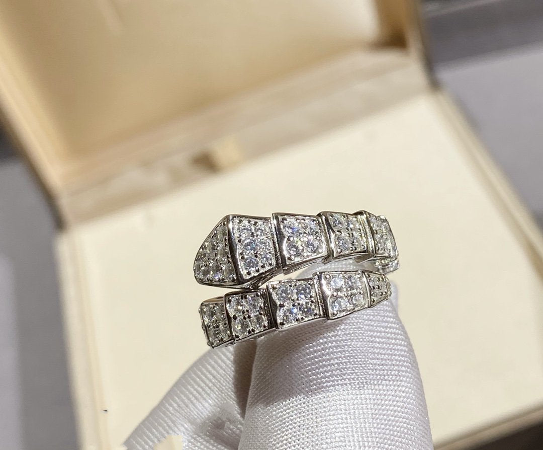 [Raffine]SERPENTI RING SILVER DIAMOND PAVED