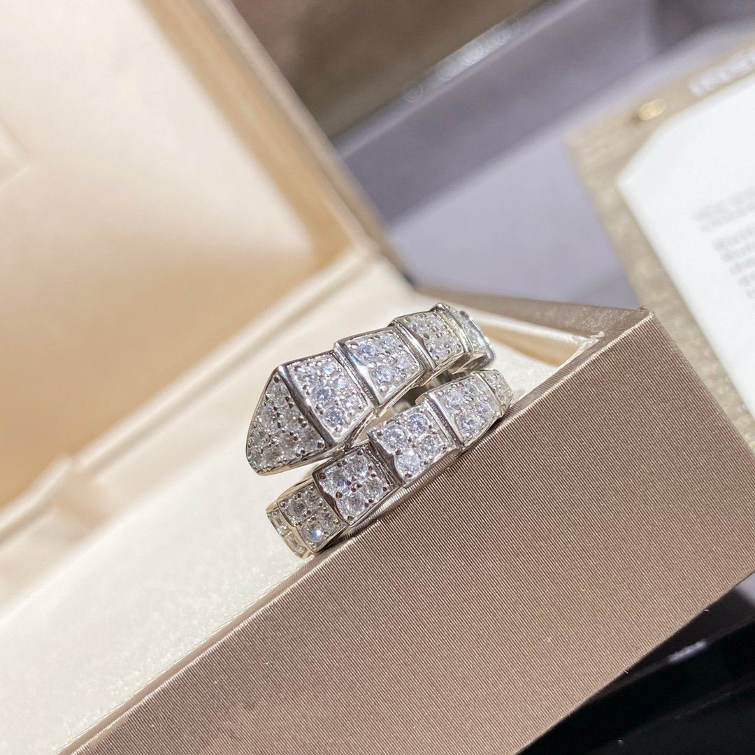 [Raffine]SERPENTI RING SILVER DIAMOND PAVED