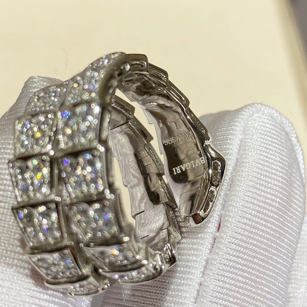 [Raffine]ANILLO DOBLE SERPENTI PLATA CON PAVÉ DE DIAMANTES