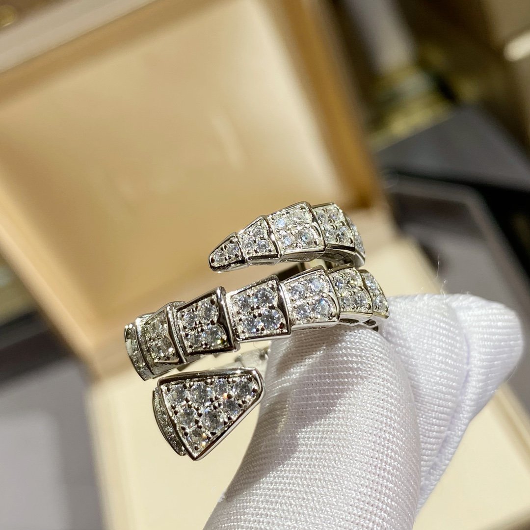 [Raffine]ANILLO DOBLE SERPENTI PLATA CON PAVÉ DE DIAMANTES