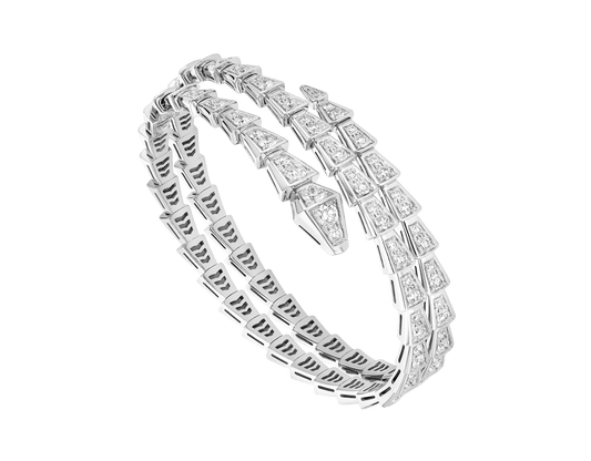 [Raffine]SERPENTI BRACELET SILVER DIAMOND DOUBLE ROW