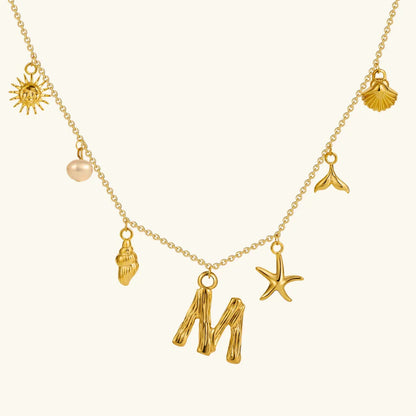 [Raffine]Avaria Ocean Initial Necklace