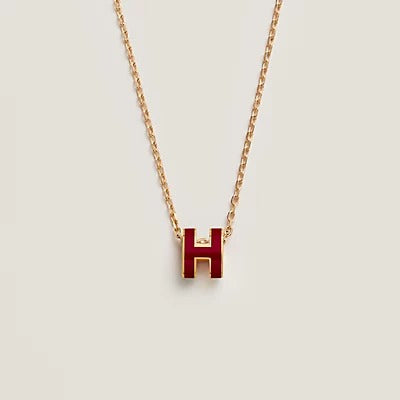 [Raffine]HM CLIC RED ENAMEL GOLD NECKLACE