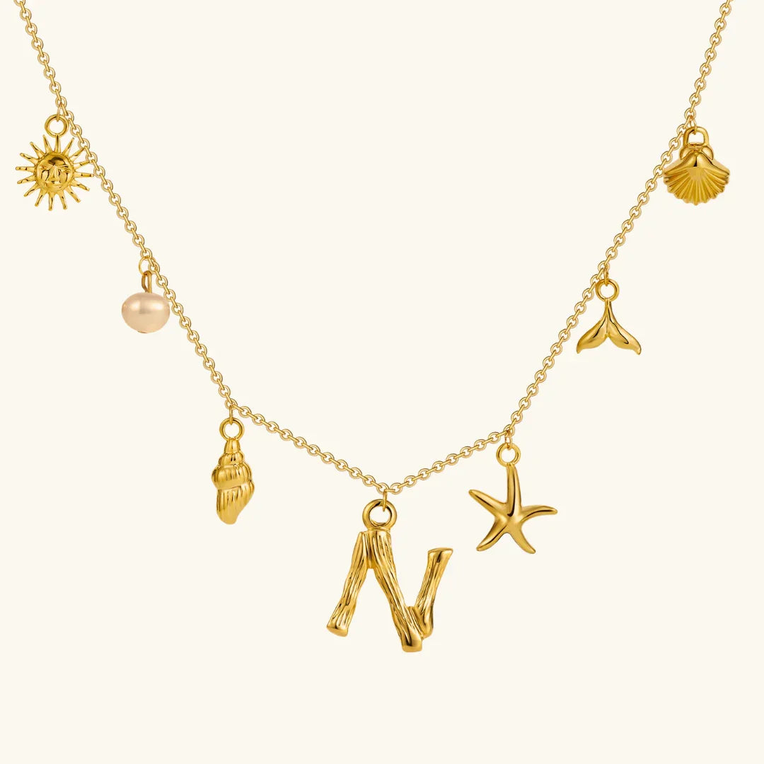[Raffine]Avaria Ocean Initial Necklace