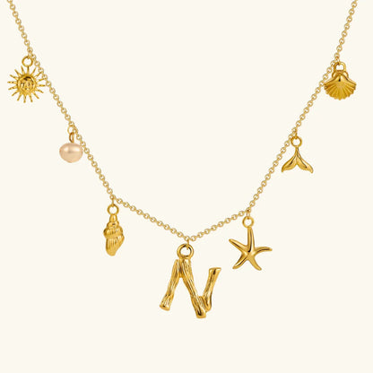[Raffine]Avaria Ocean Initial Necklace