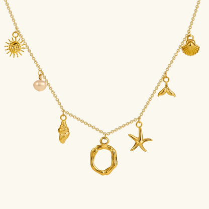 [Raffine]Avaria Ocean Initial Necklace