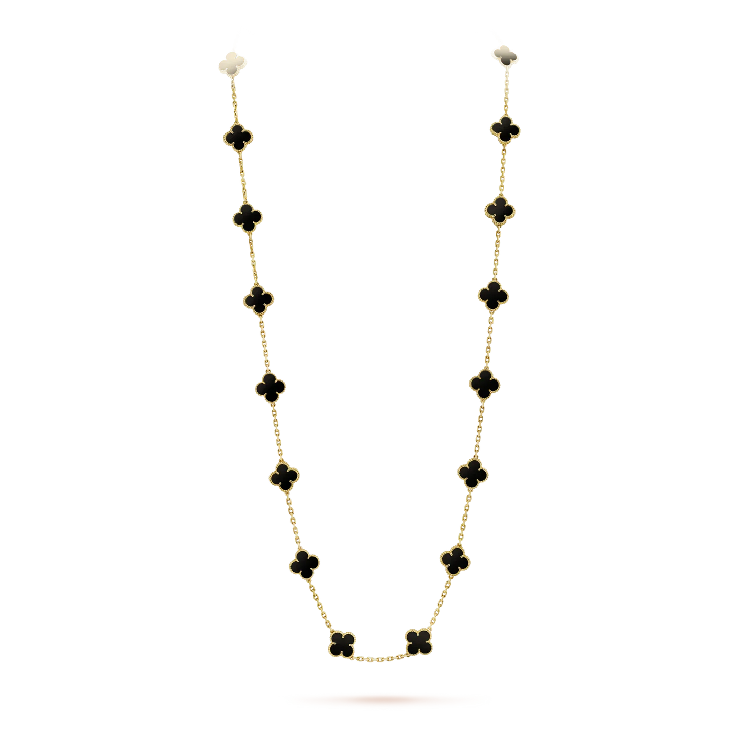 [Raffine]CLOVER 20 MOTIFS ONYX NECKLACE