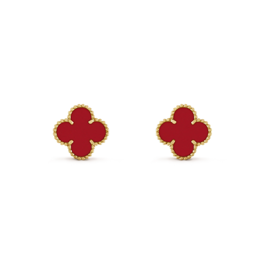[Raffine]CLOVER MINI 9.5MM CARNELIAN EARRINGS