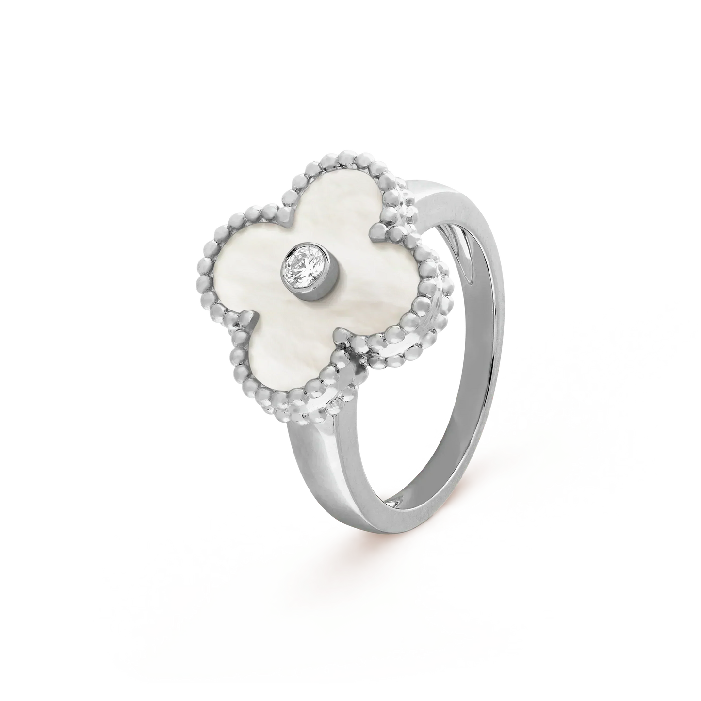 [Raffine]CLOVER SILVER MOP DIAMOND RING