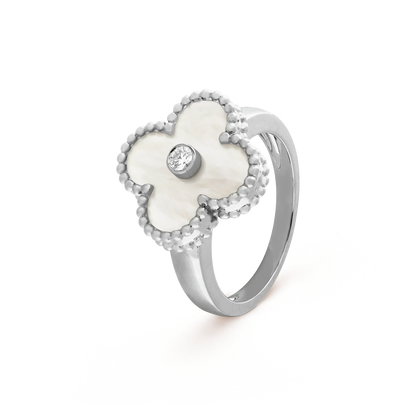 [Raffine]CLOVER SILVER MOP DIAMOND RING