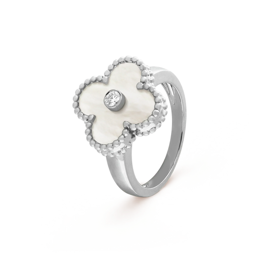 [Raffine]CLOVER SILVER MOP DIAMOND RING