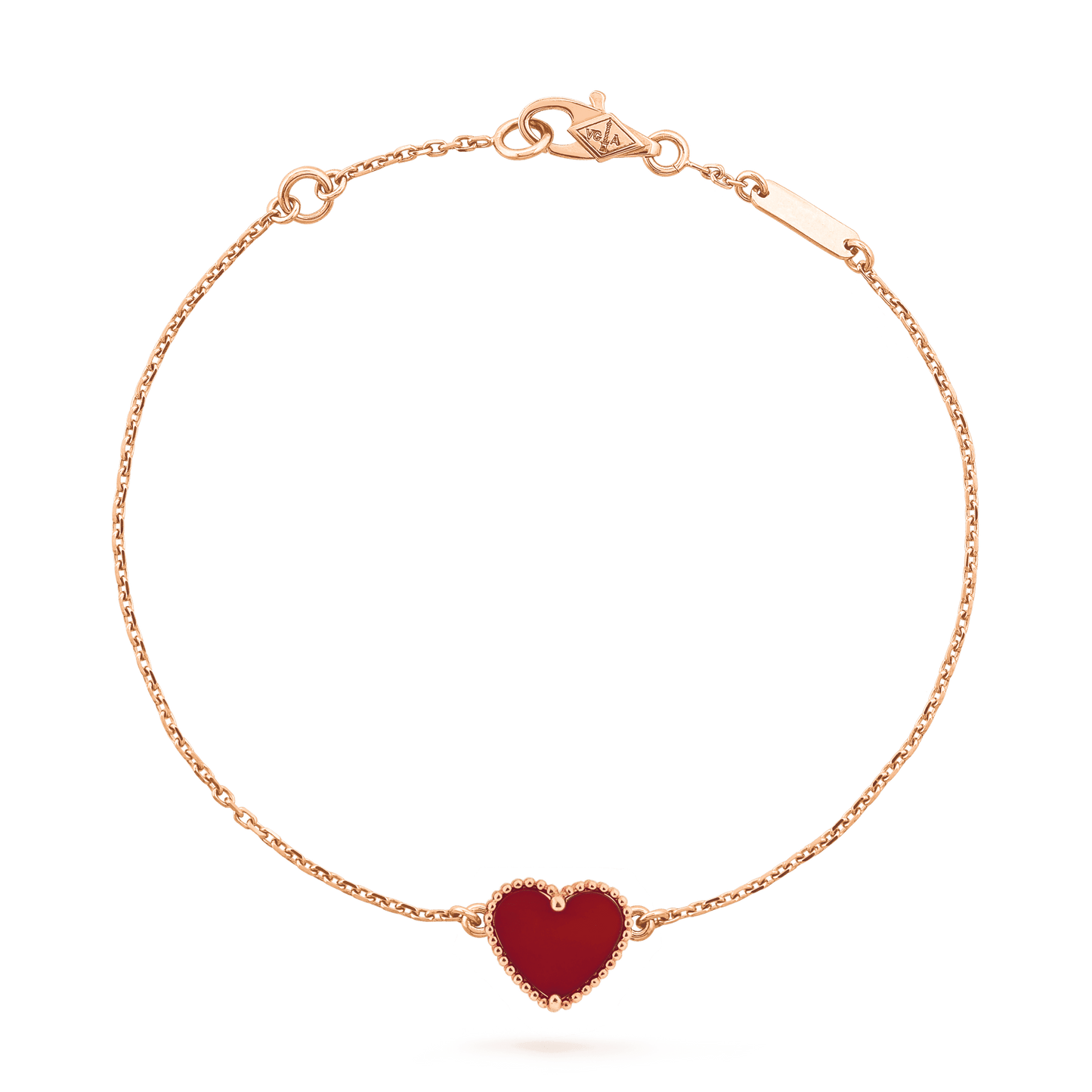 [Raffine]HEART CARNELIAN PINK GOLD BRACELET
