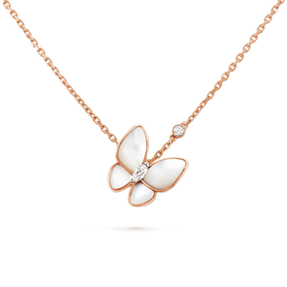 [Raffine] COLLAR DE DIAMANTES CON MARIPOSA Y TRAPEADOR