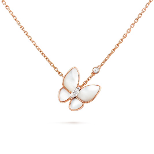 [Raffine]BUTTERFLY MOP DIAMOND NECKLACE