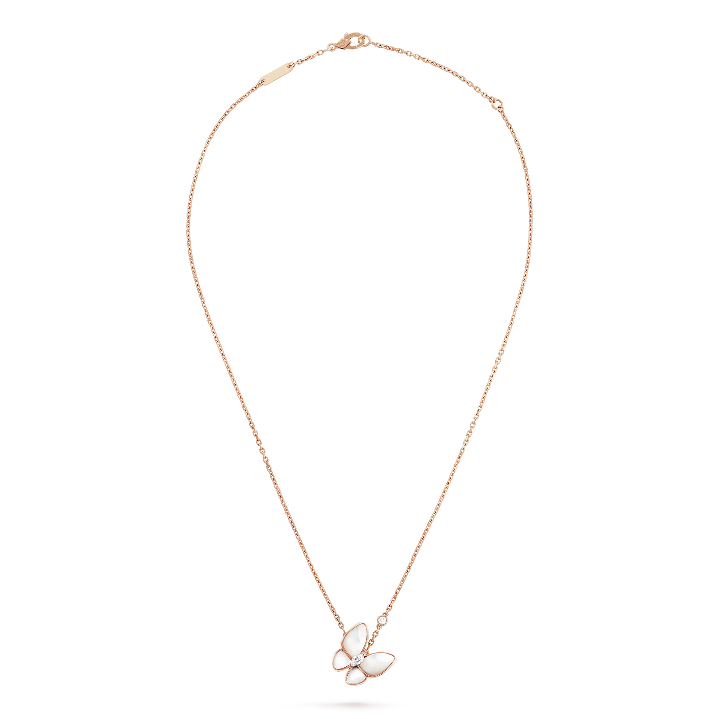 [Raffine] COLLAR DE DIAMANTES CON MARIPOSA Y TRAPEADOR