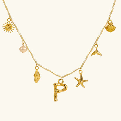 [Raffine]Avaria Ocean Initial Necklace