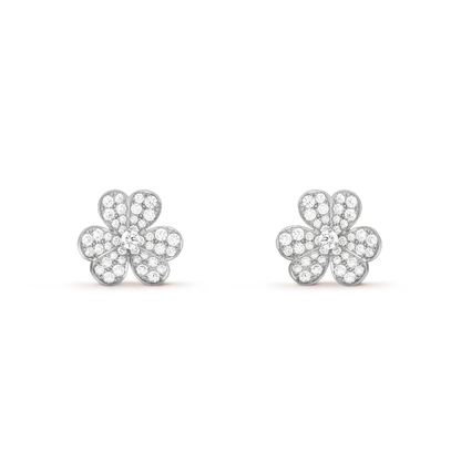 [Raffine]CLOVER COMOS DIAMOND EARRINGS SILVER