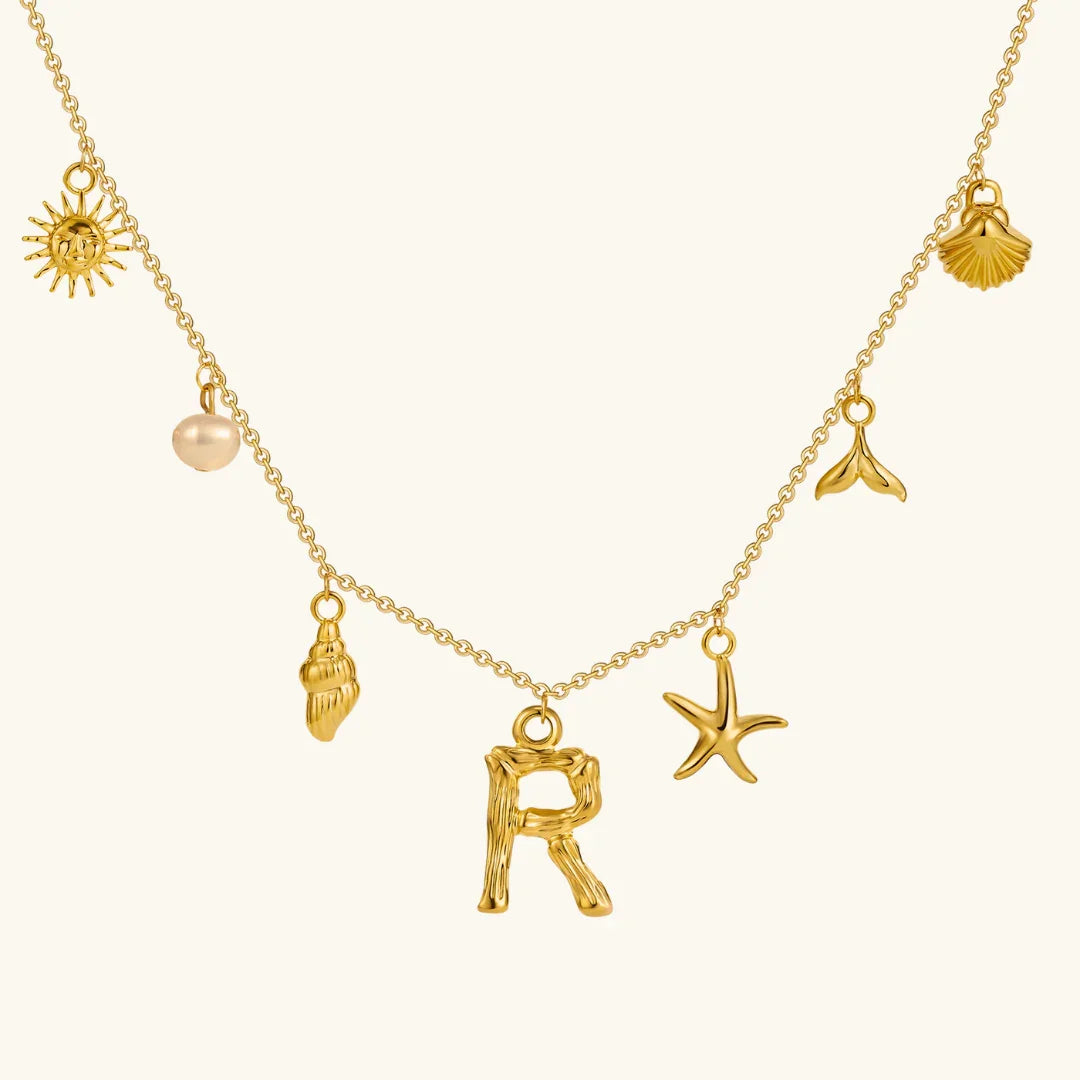 [Raffine]Avaria Ocean Initial Necklace