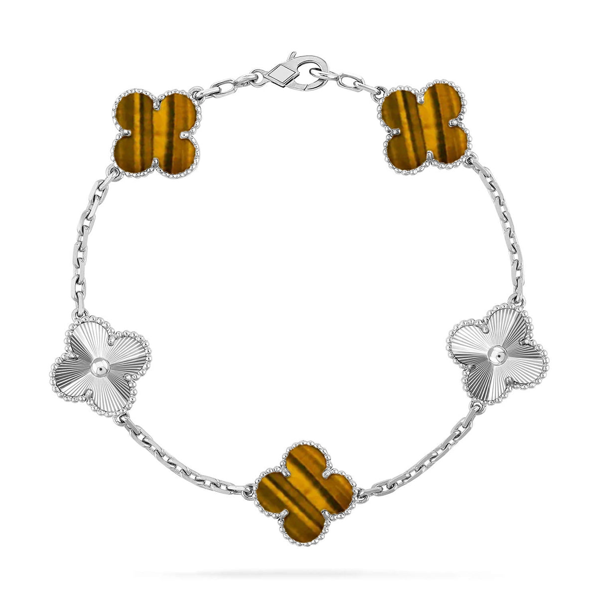 [Raffine] CLOVER 5 MOTIFS TIGER EYE ARMBAND KOLLEKTION
