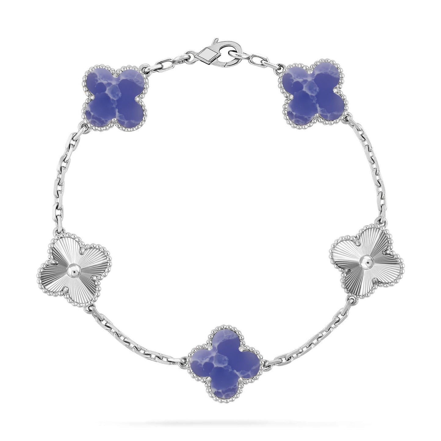 [Raffine] مجموعة سوار CLOVER 5 MOTIF BLUE VEINS