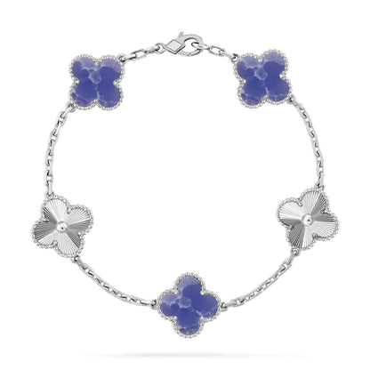 [Raffine] مجموعة سوار CLOVER 5 MOTIF BLUE VEINS