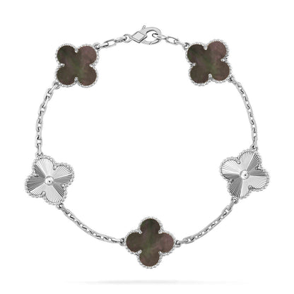 [Raffine] CLOVER 5 MOTIF GRAY MOP BRACELET COLLECTION