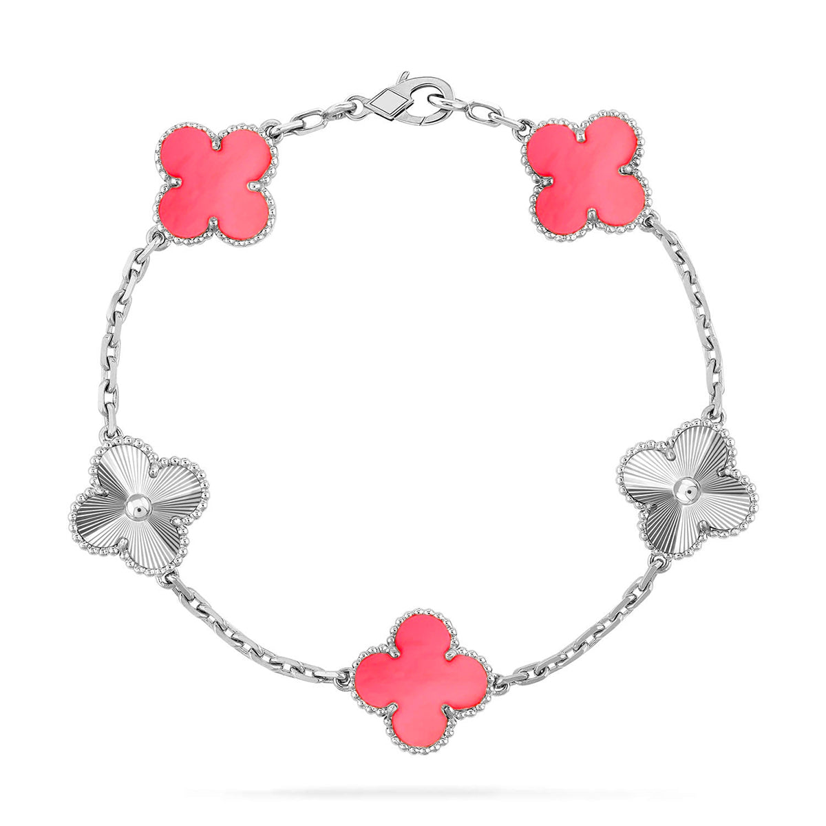 [Raffine] CLOVER 5 MOTIFS ROSA PERLMUTT ARMBAND KOLLEKTION
