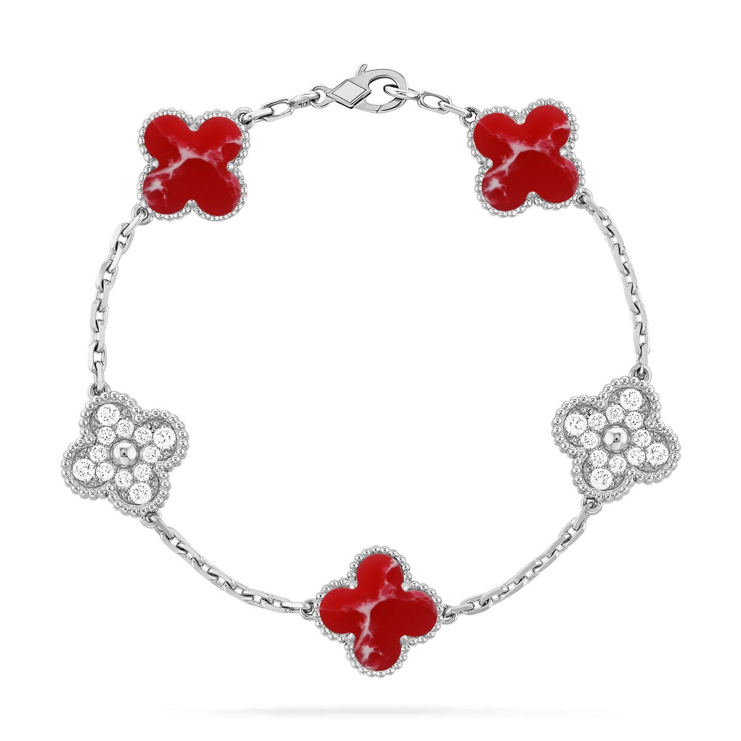 [Raffine]CLOVER 5 MOTIVE ROTES MUSTER ARMBAND KOLLEKTION