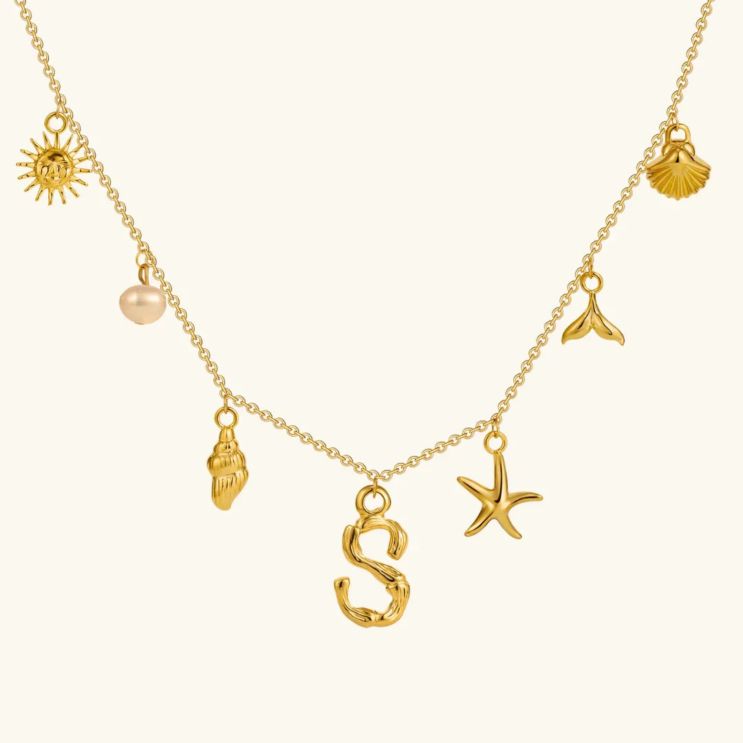 [Raffine]Avaria Ocean Initial Necklace