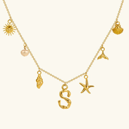 [Raffine]Avaria Ocean Initial Necklace