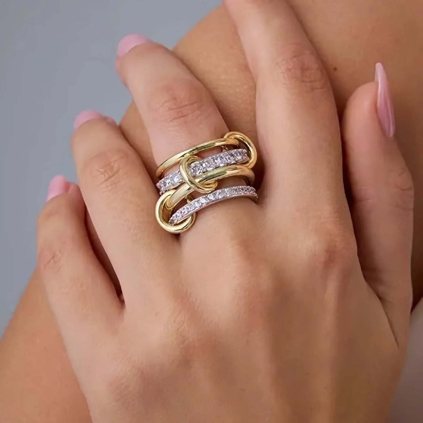 [Raffine]Juno Stacked Diamond Ring