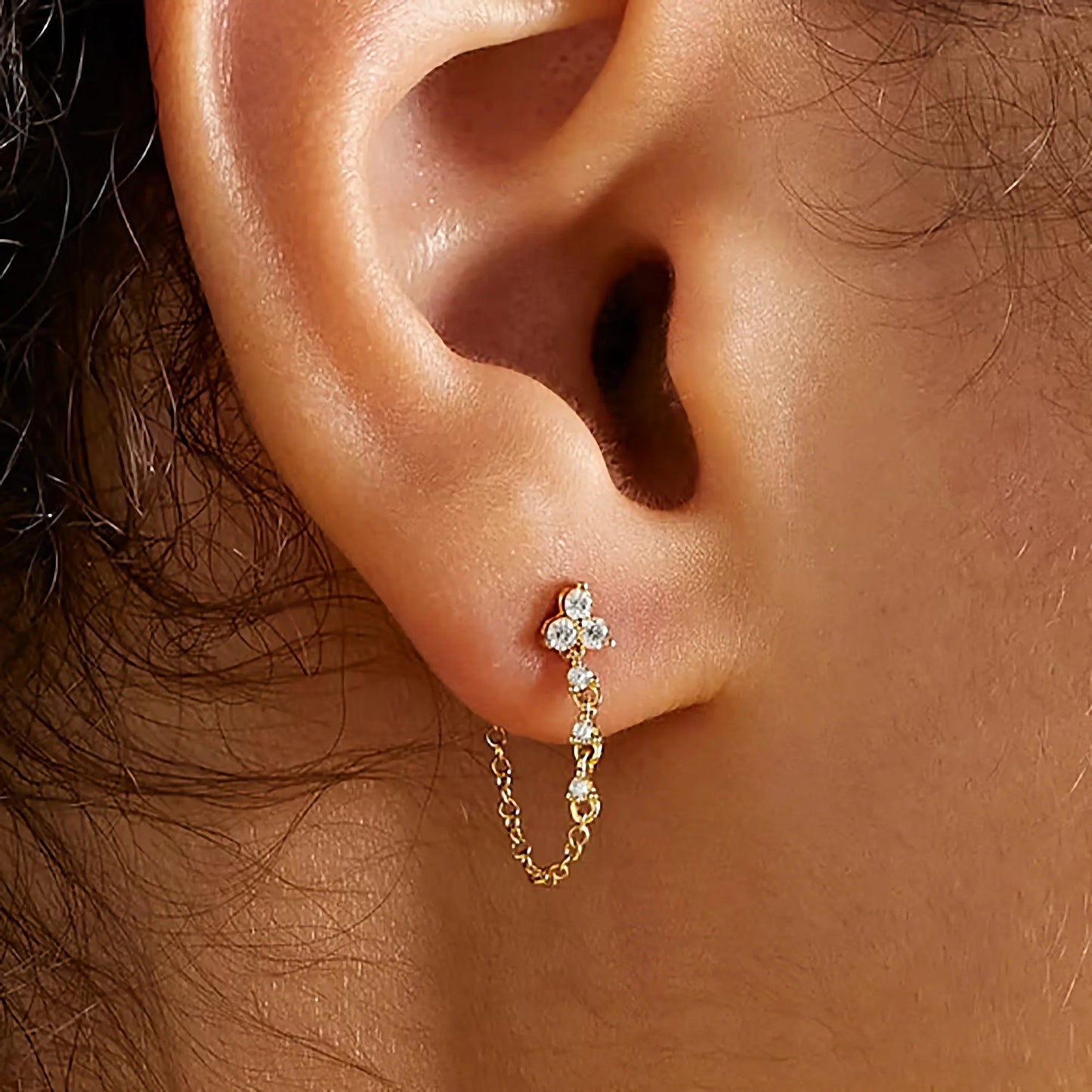 [Raffine]Daniella Diamond Chain Stud