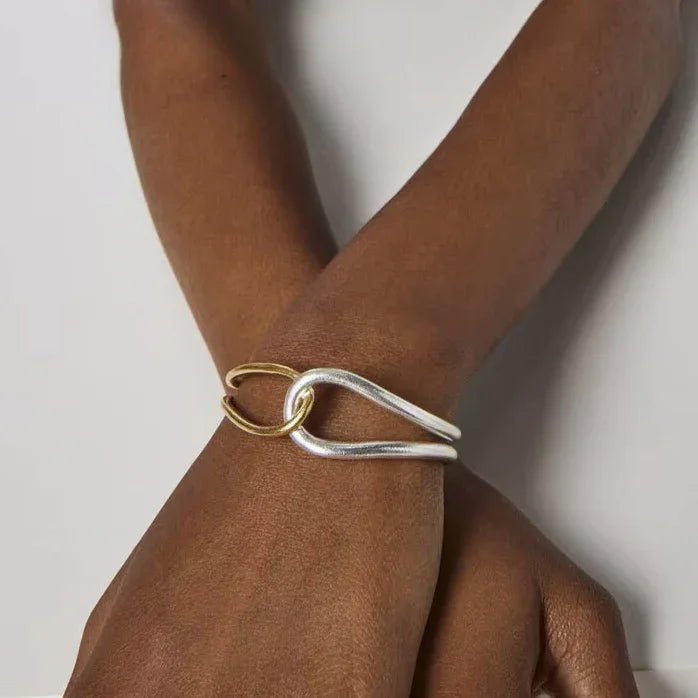[Raffine]Noria Two Tone Gold Bangle