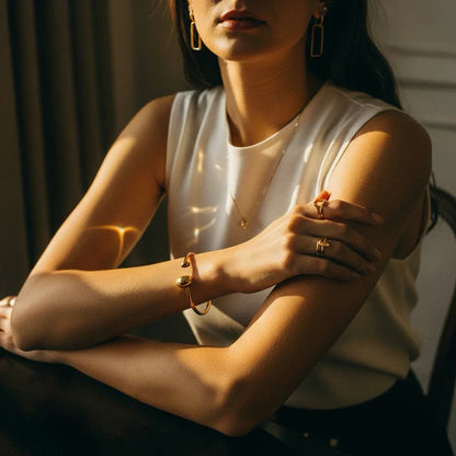 [Raffine]Mallory Minimalist Gold Cuff