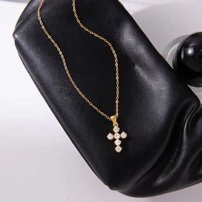 [Raffine]Wynter Diamond Cross Necklace