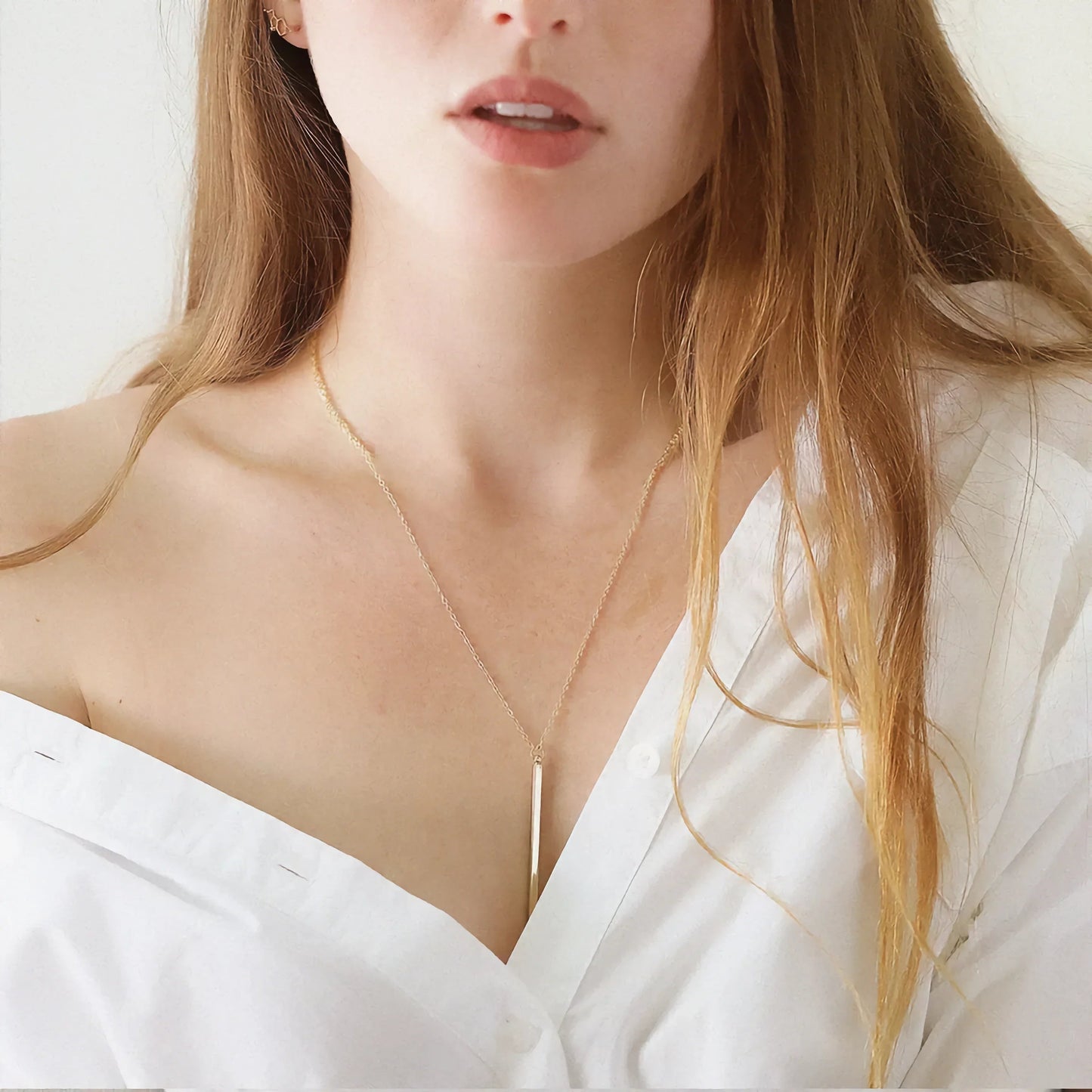 [Raffine]Allison Gold Bar Necklace