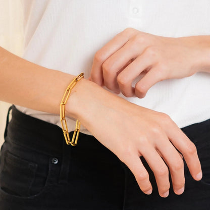 [Raffine]Asta Gold Paperclip Chain Bracelet