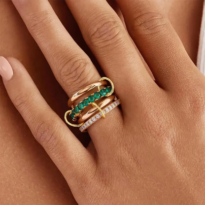 [Raffine]Imani Stacked Diamond Ring