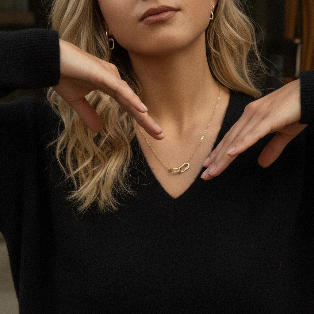 [Raffine]Zoelle Interlocking Diamond Pendant