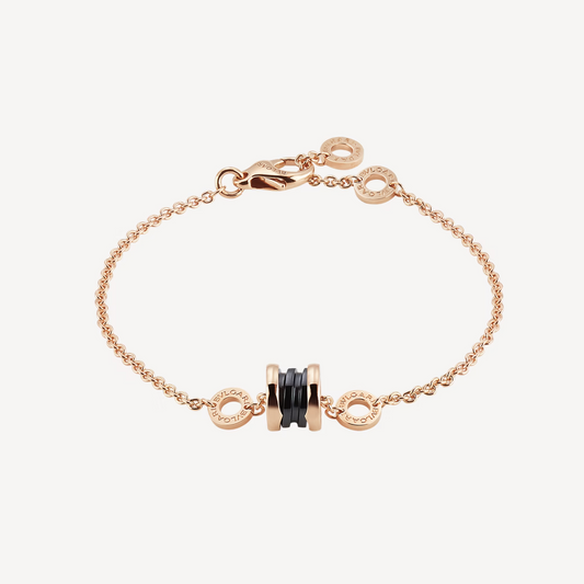 [Raffine]ZERO 1 SOFT PINK GOLD AND BLACK CERAMIC BRACELET