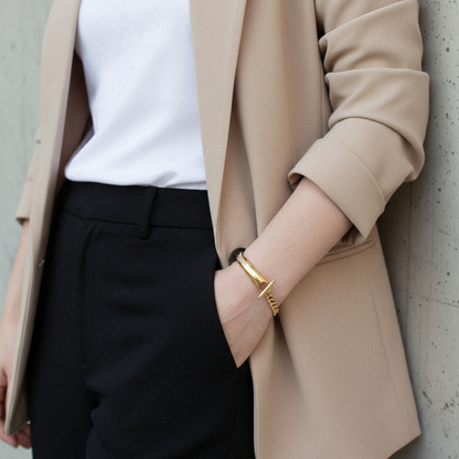 [Raffine]Myrna Chained Gold Bangle
