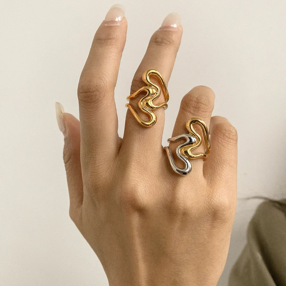 [Raffine]Corina Abstract Gold Ring